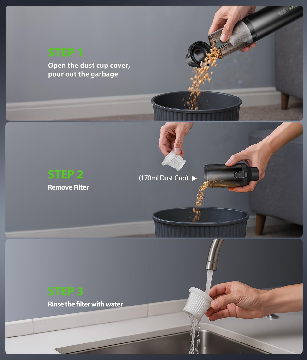 Ultimate Car Vacuum, Handheld and Portable.