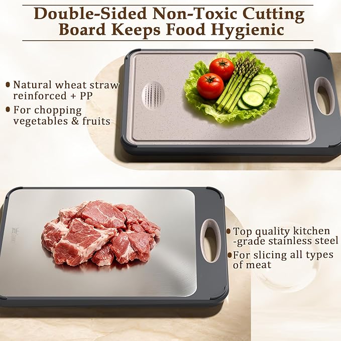 GUANCI Stainless Steel Cutting Board for Kitchen